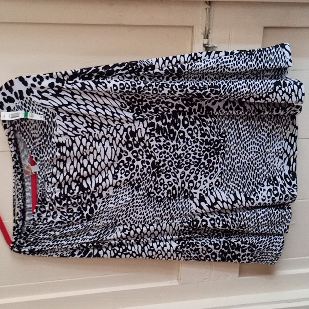 Black & White Block Animal Print Skirt